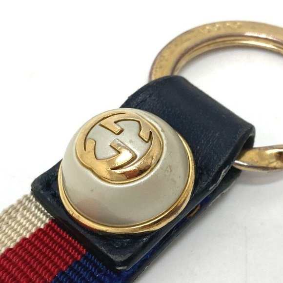 GUCCI GG pearl line Key Holder key Key ring Nylon / Leather Multicolor - Picture 12 of 13